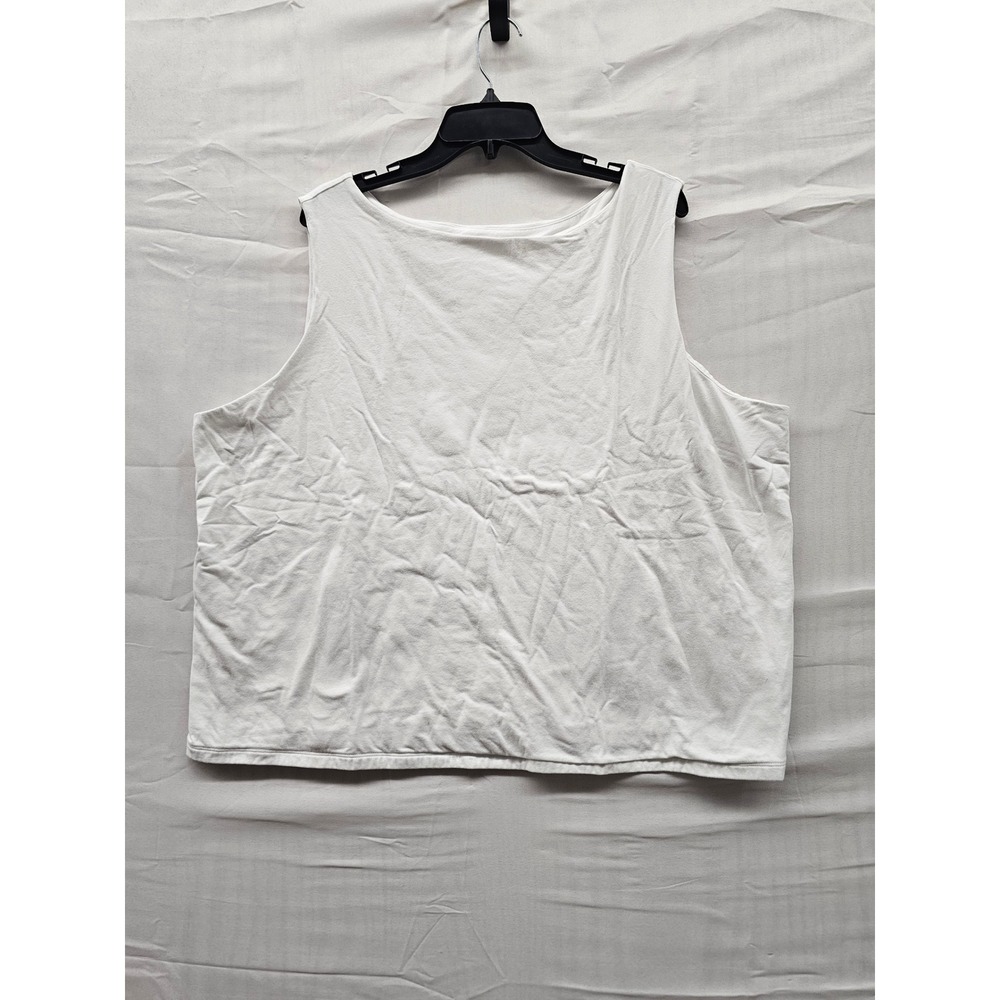 A New Day Womens 3X White‎ Sleeveless Tank Top Cotton Blend F16831293